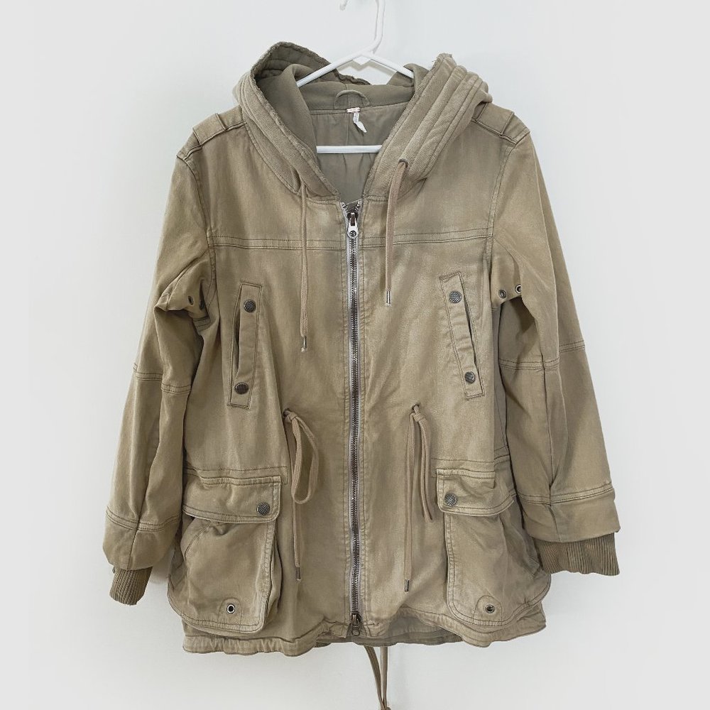 Free People Cargo Utility Jacket with Hood